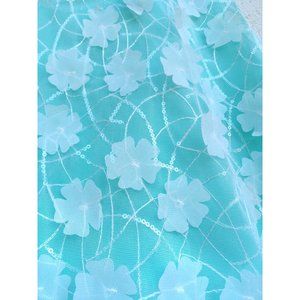 Chiffon Top with Textured Flower Applique (S)